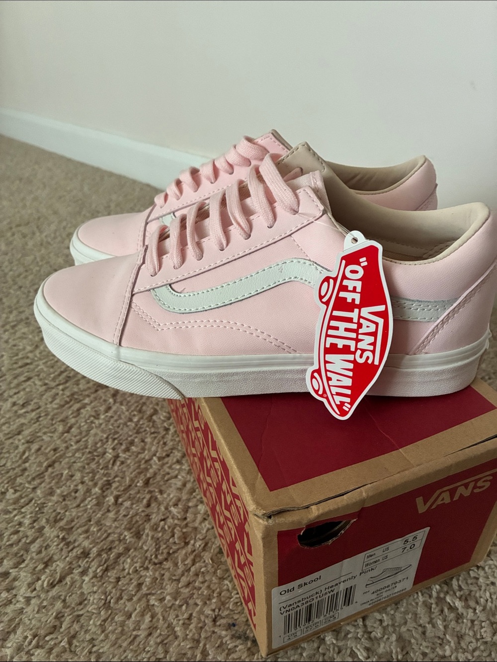 Vans Pink Old Skool Sneakers with White Stripe